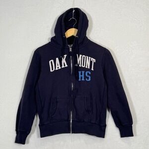 Vintage Camp David Navy Blue Oakmont HS Full Zip Hoodie Medium